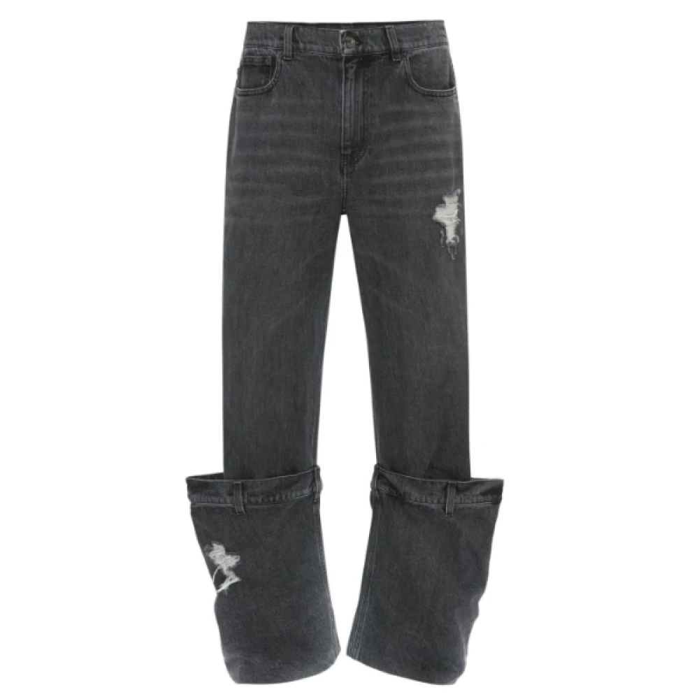 JW Anderson Grijze Denim Bucket Jeans Gray Heren