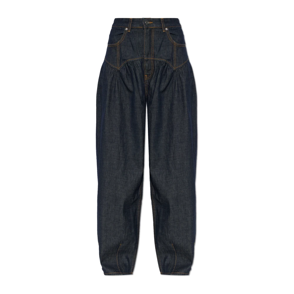 Ganni , Loose Fit Jeans, Female, Blue, W26 L33, Loose-Fit High-Rise Jeans