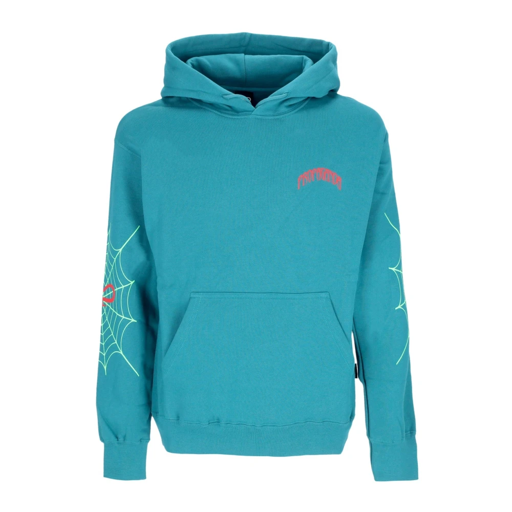 Propaganda Blue Triangle Web Hoodie In Petrol - Male - Hoodies - Xl - Sweatshirts & Hoodies