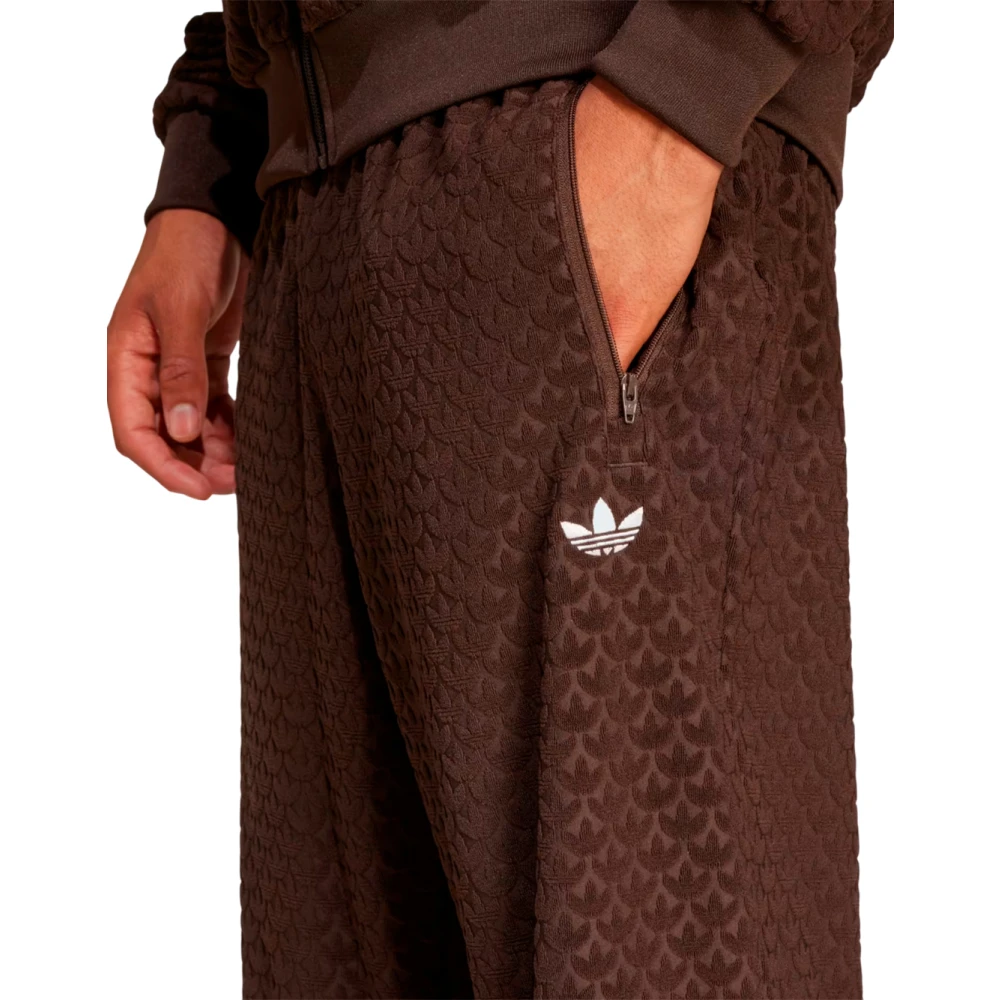 Adidas Casual Gedrapeerde Broek met Ritszakken Brown Heren