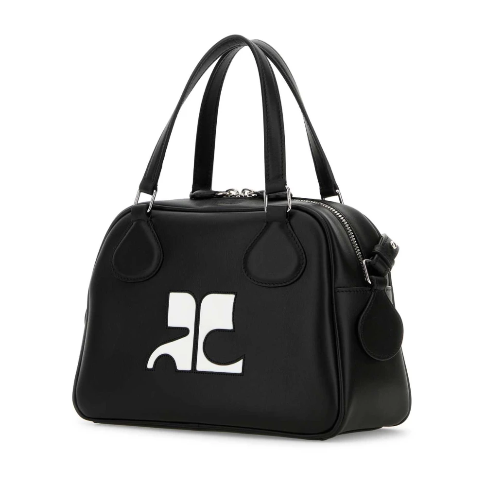 Courrèges Klassieke Zwarte Leren Handtas Black Dames