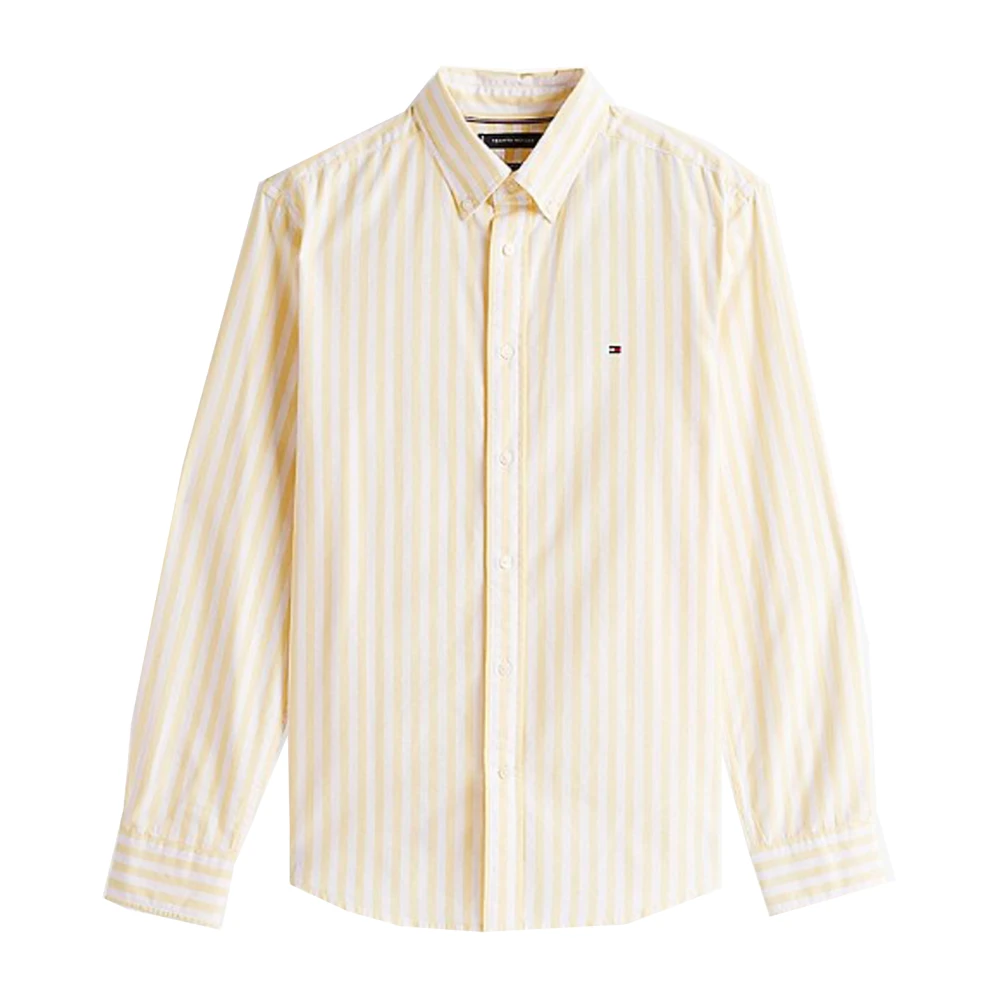 Tommy Hilfiger Men's Beige Versatile Striped Shirt - Casual Shirts - Xl - Shirts