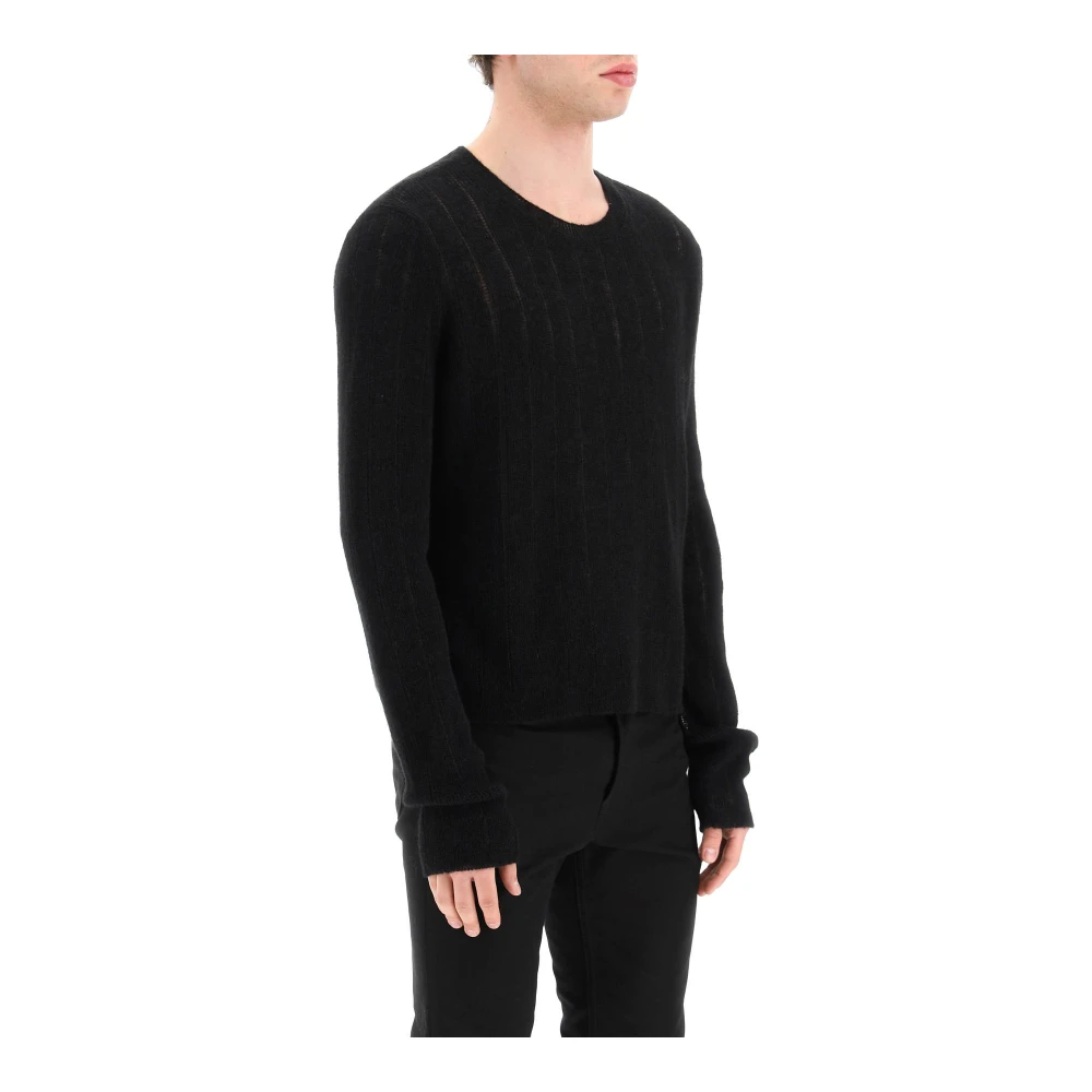 Saint Laurent Round-neck Knitwear Black Heren