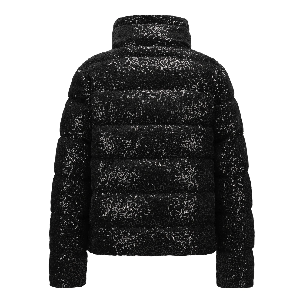 Milestone Glanzende Paillettenfluwelen Jas Black Dames