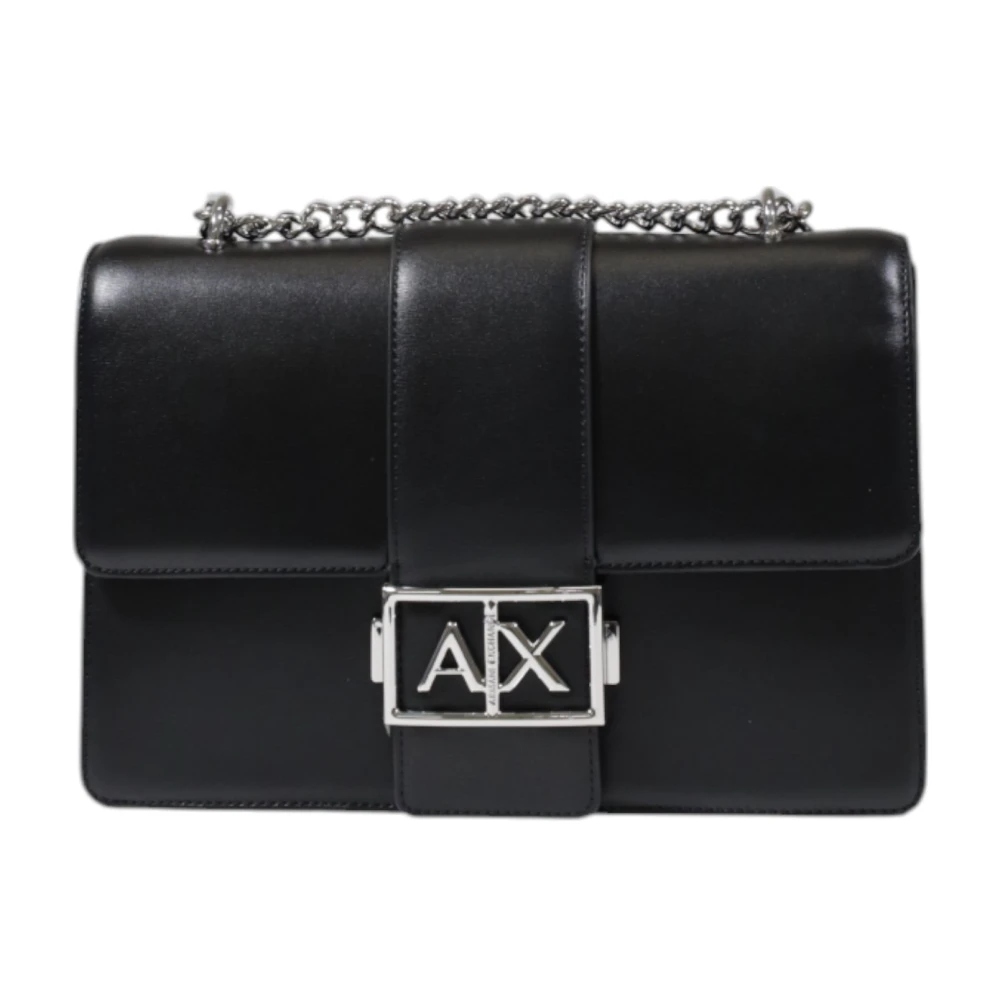 Armani Exchange Schoudertas met metalen logo Black Dames