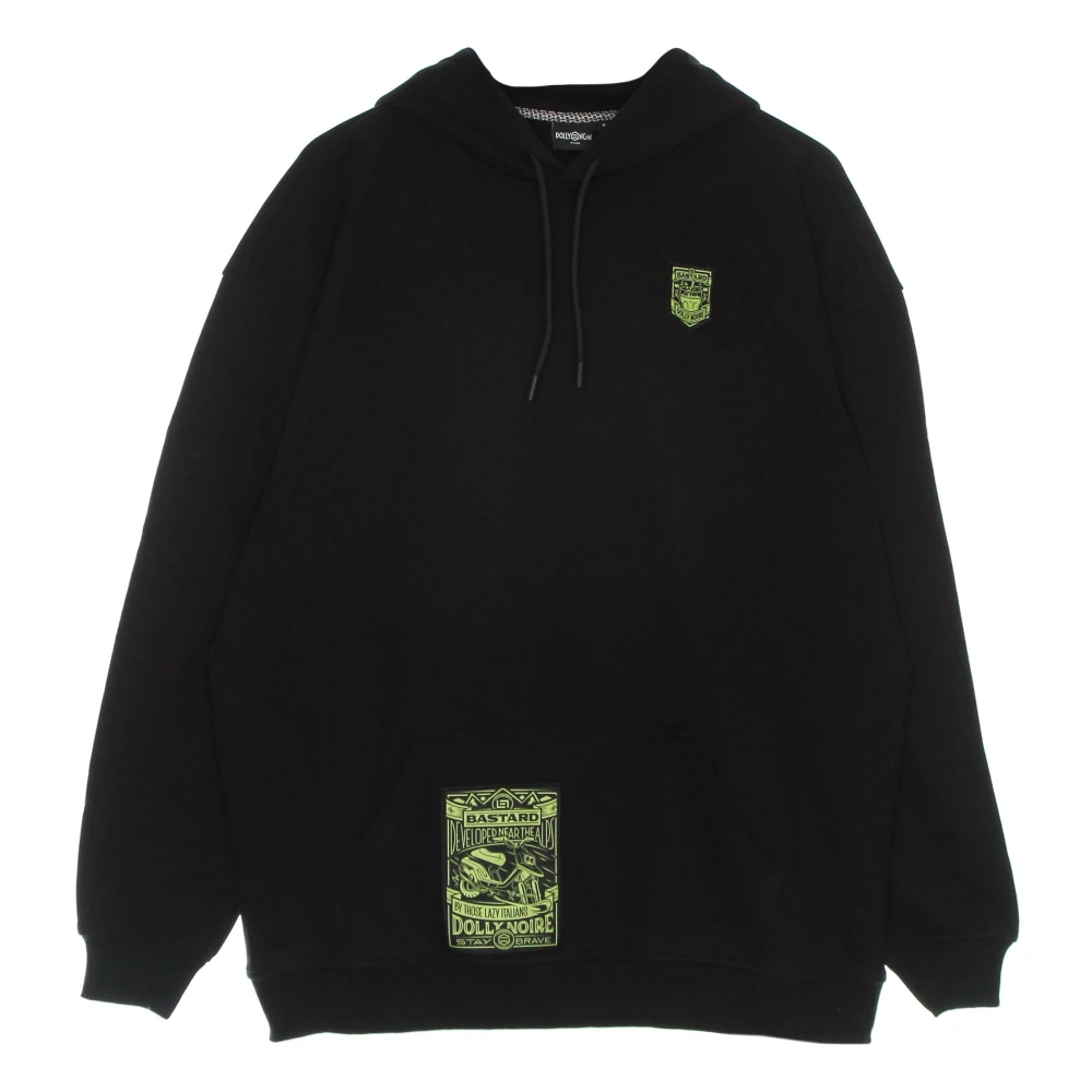Dolly Noire Zwarte Oversized Hoodie met Kangoeroezak Black Heren