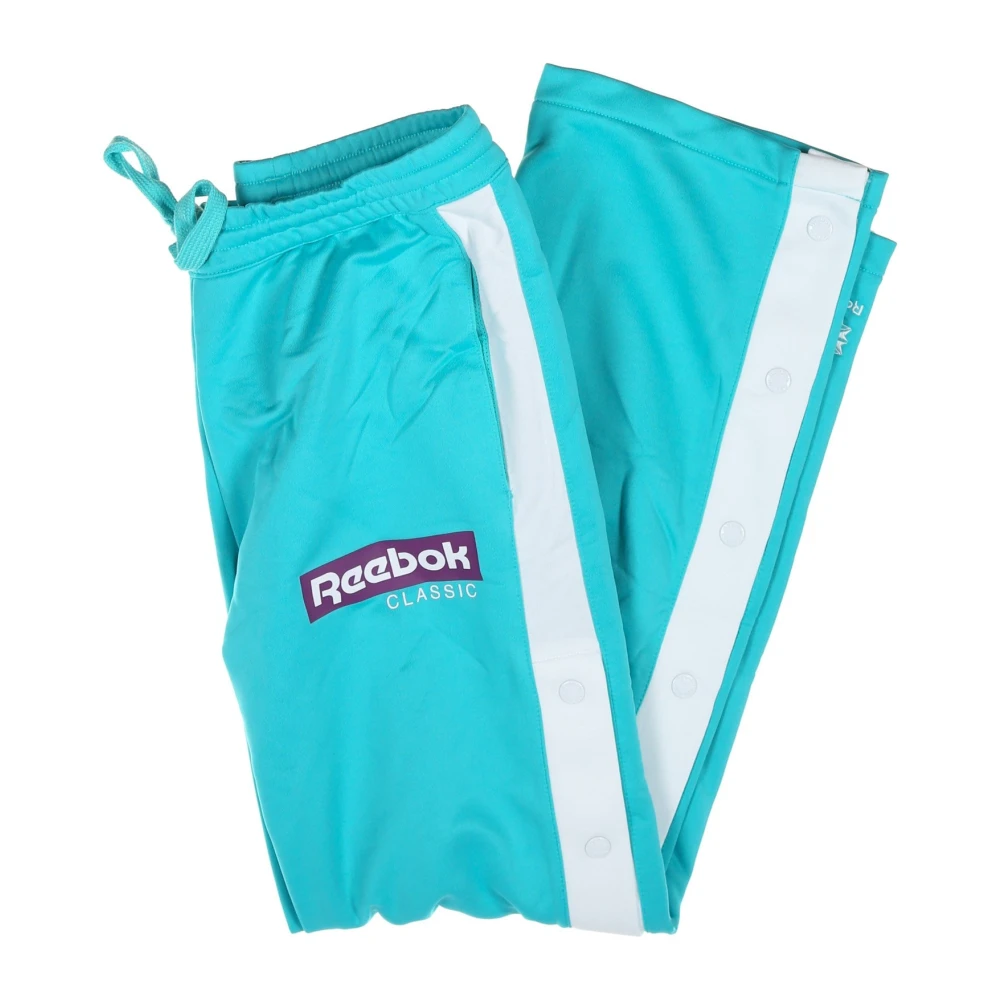 Reebok Cl R Snap Tp Womens Tracksuit Pants Solid Teal Blue Dames