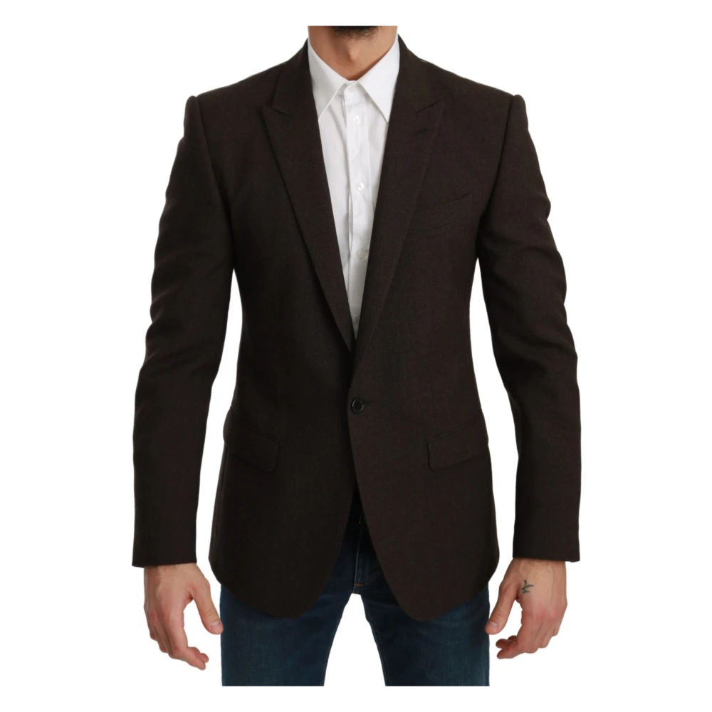 Dolce & Gabbana Men's Brown Martini Blazer In Wool
