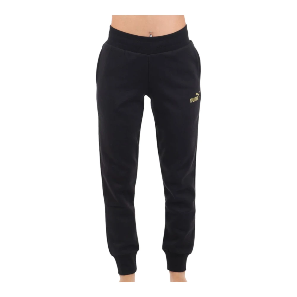 Puma Sportieve Glitter Logo Zwarte Broek Black Dames