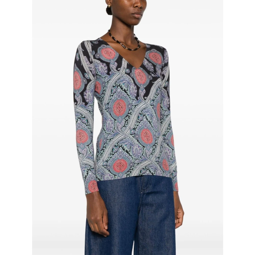 ETRO Casual Gestreept Jersey Shirt Multicolor Dames