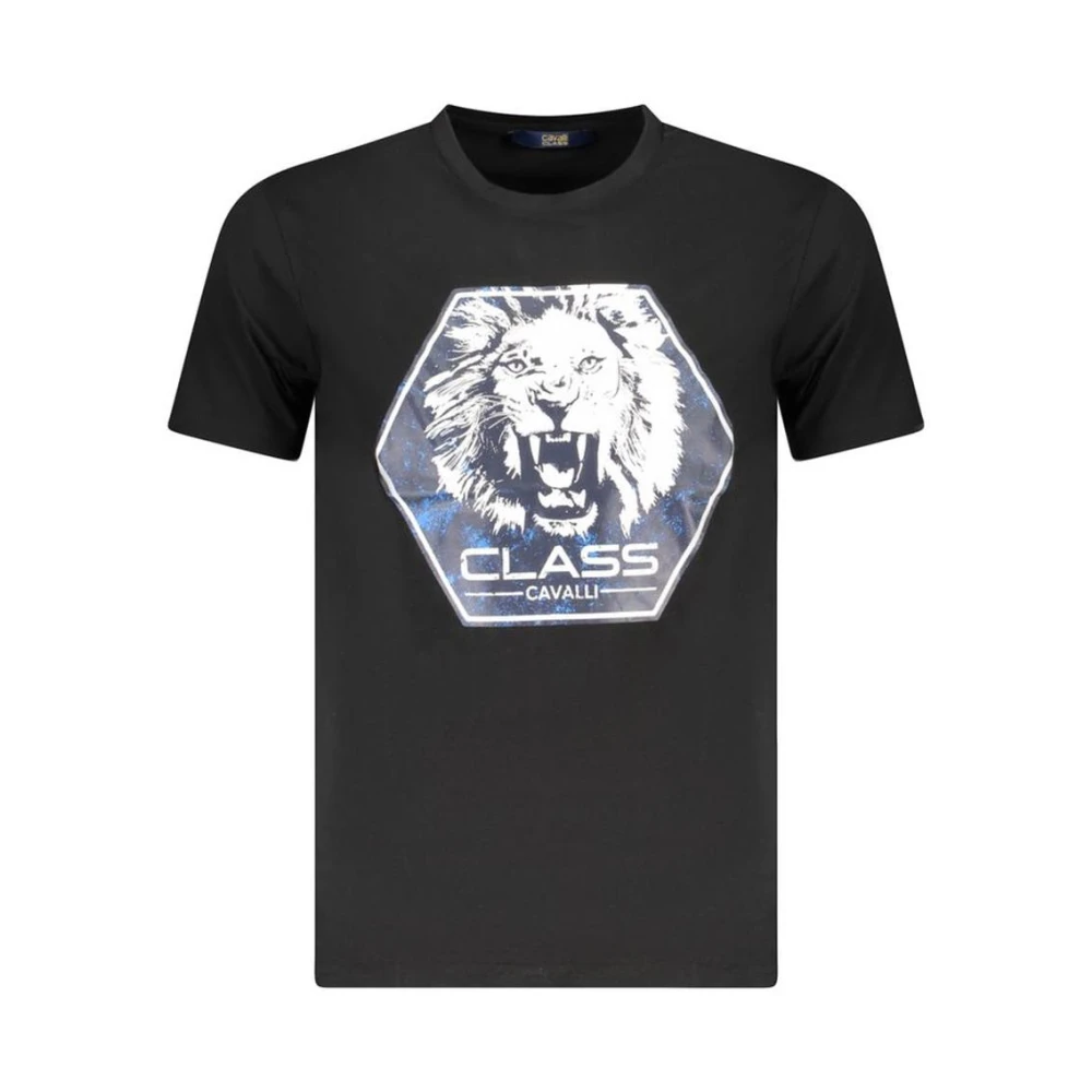 Cavalli Class Uomo Nero - Magliette Nera Con Leone Grafico - Tops - L