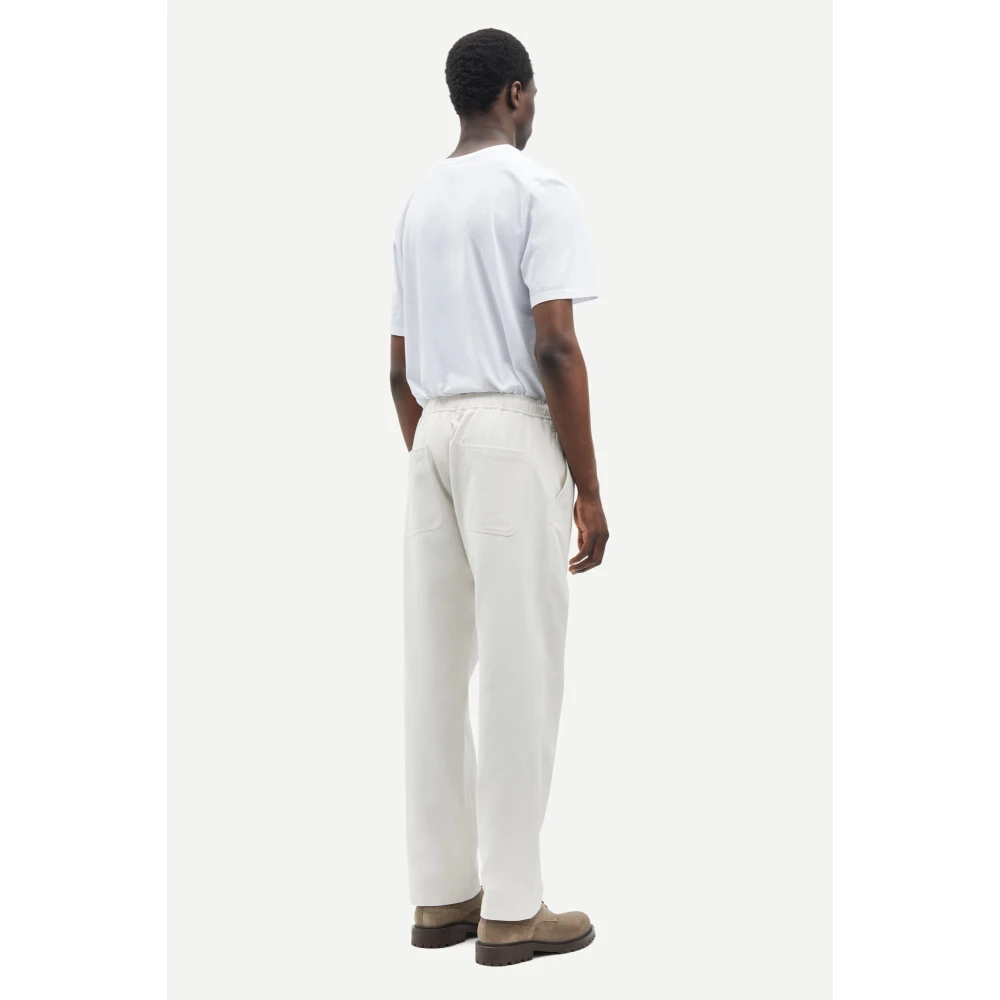 Samsøe Jabari Soft Trousers White Heren