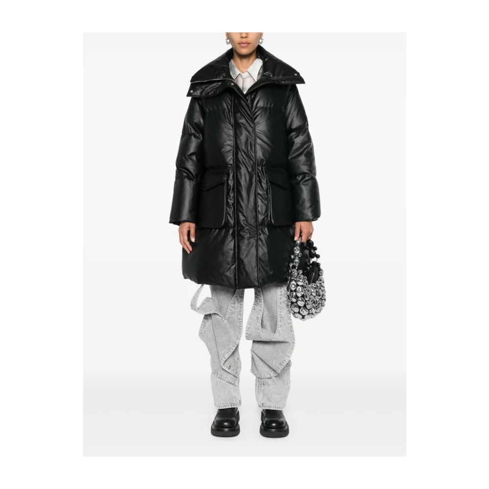 MM6 Maison Margiela Zwarte Lange Pufferjas Black Dames