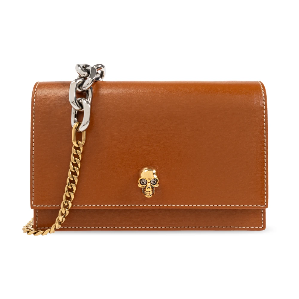 Alexander mcqueen Schoudertas met Skull Appliqué van Leer Brown Dames