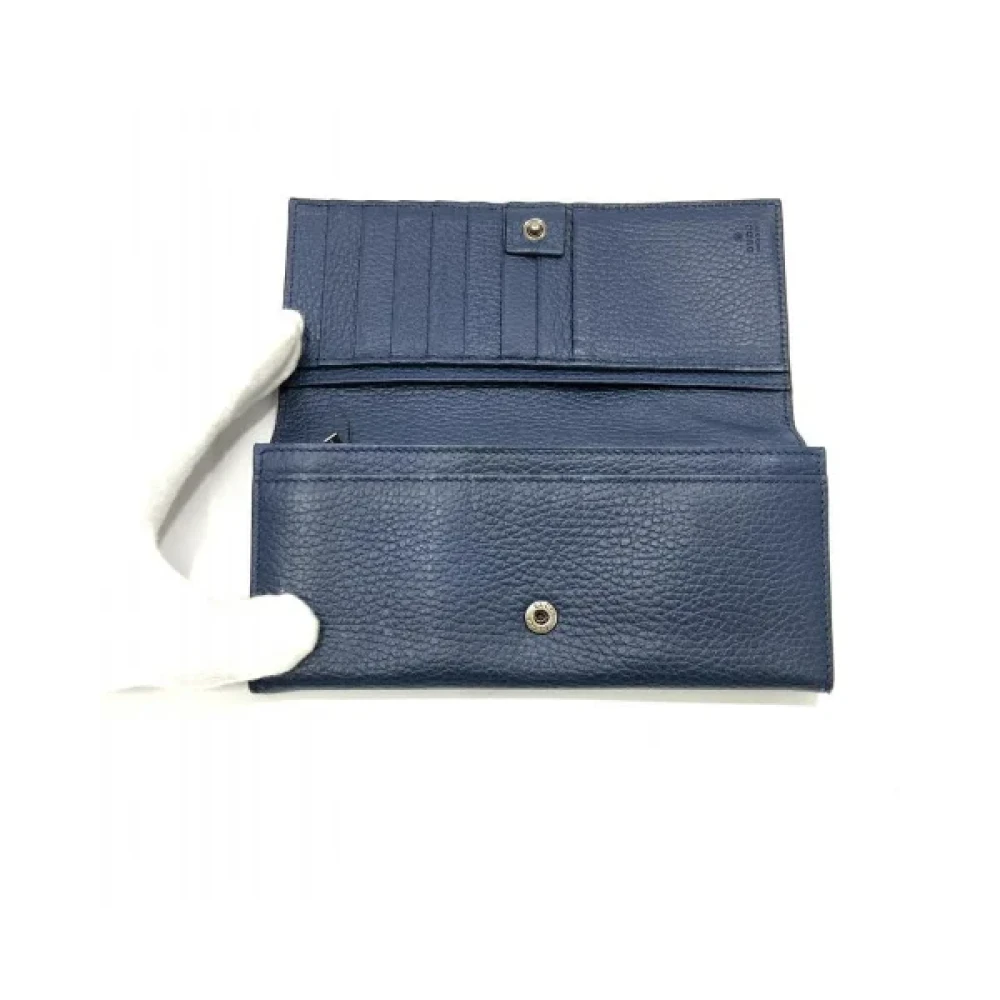 Gucci Vintage Pre-owned Leather wallets Blue Heren
