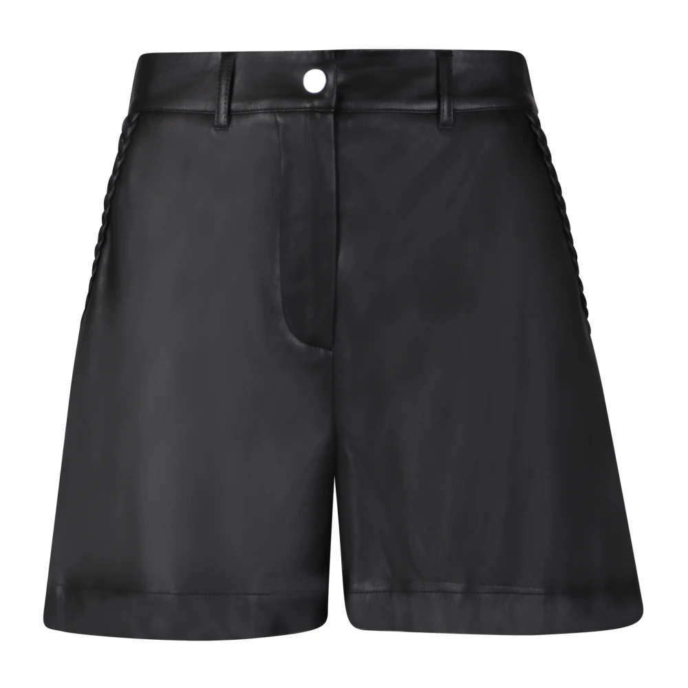 Liu Jo Zwarte imitatieleren shorts met wijde pijpen Black Dames
