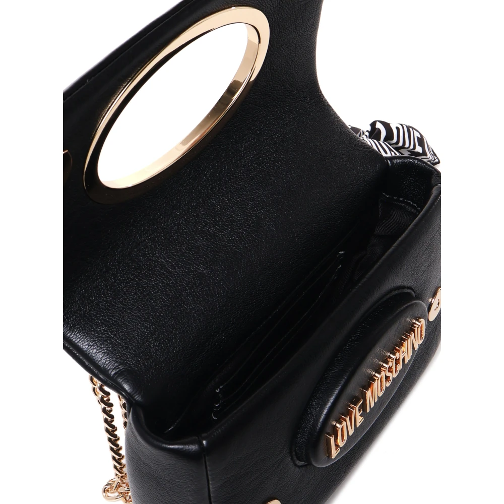 Love Moschino Zwarte Flap Clutch Schoudertas Black Dames