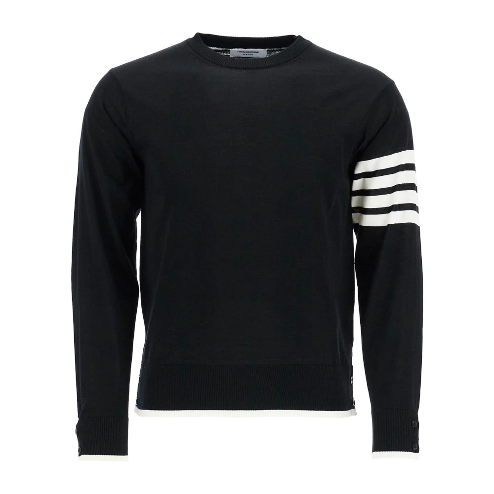Thom Browne 4-bar wollen trui pullover sweater Black Heren