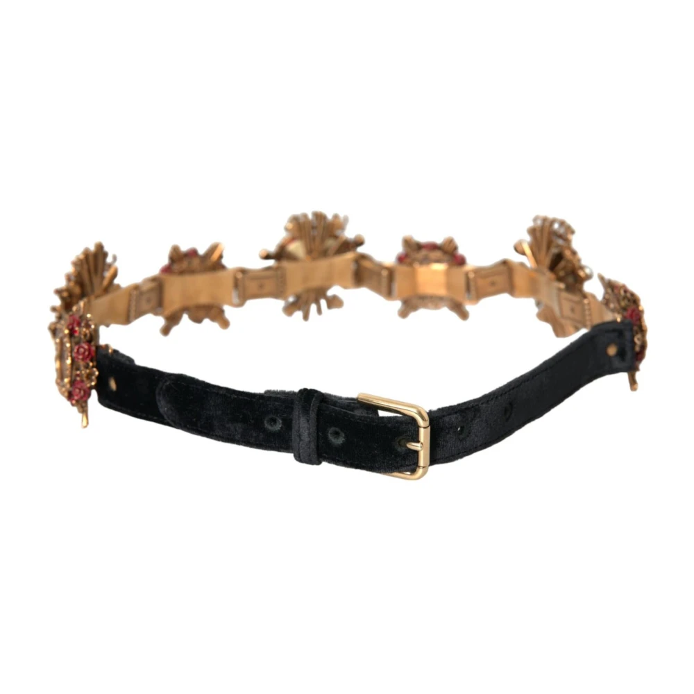 Dolce & Gabbana Messing Taille Riem met Iconisch Logo Multicolor Dames
