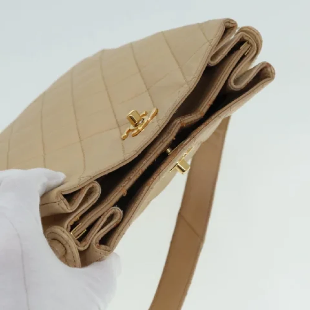 Chanel Vintage Pre-owned Leather shoulder-bags Beige Dames