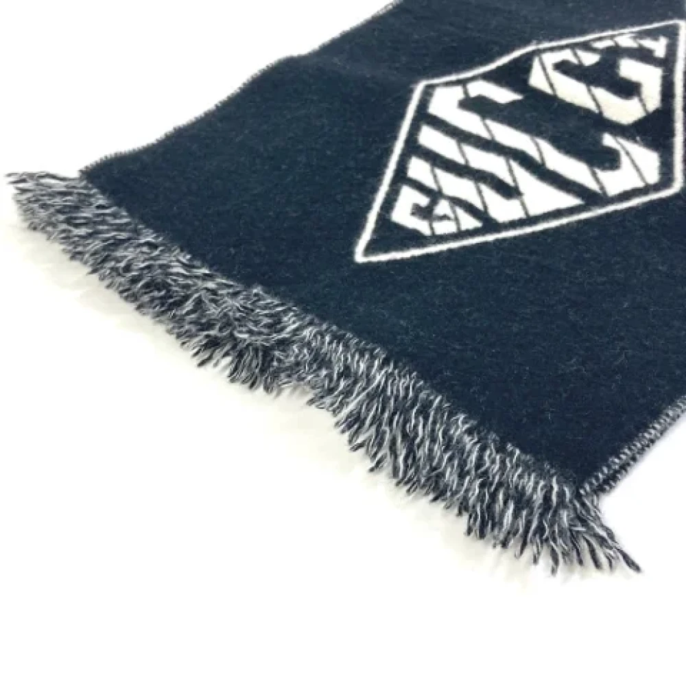 Gucci Vintage Pre-owned Wool scarves Blue Heren