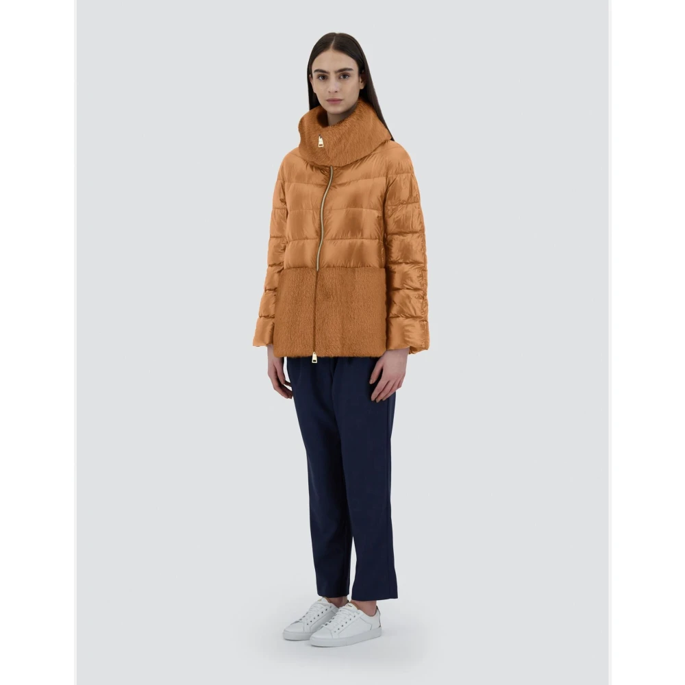Herno Ultralight Faux Fur Damesjas Brown Dames
