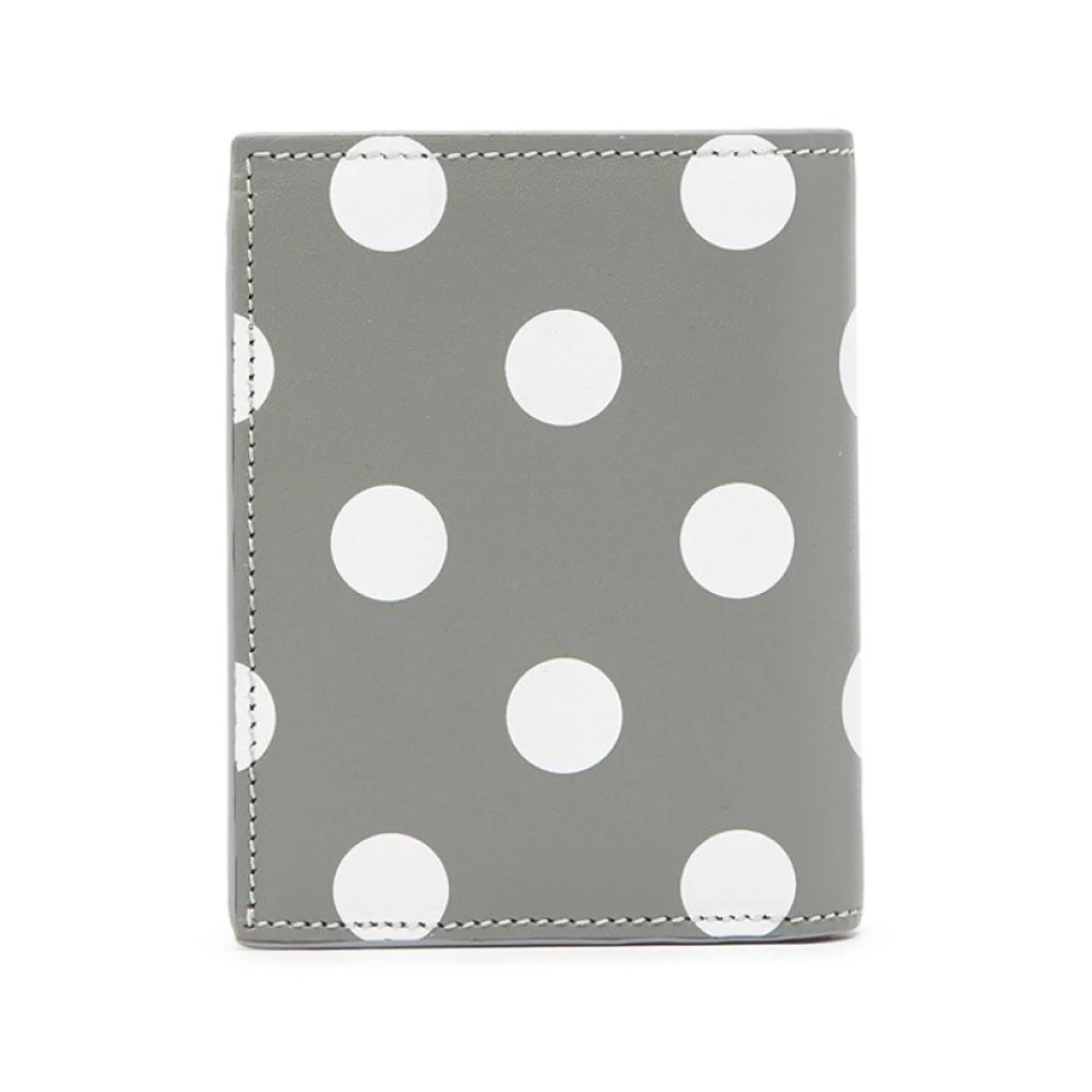 Comme des Garçons Polka Dot Portemonnee Grijs Leer Gray Dames