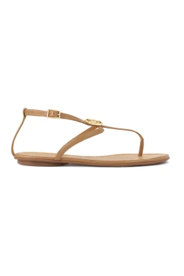 Ljusbruna monogram flip-flop sandaler