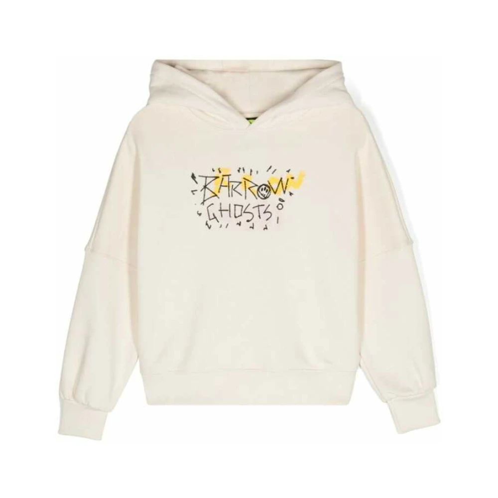 Barrow Barn Hoodie med skiss tryck Beige, Flicka