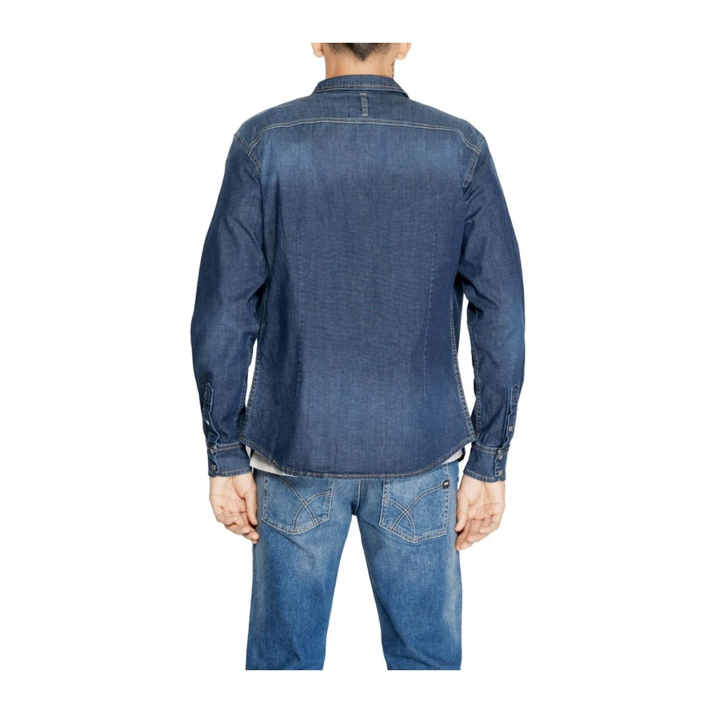 GAS Stretch Katoenen Shirt Heren Collectie Blue Heren