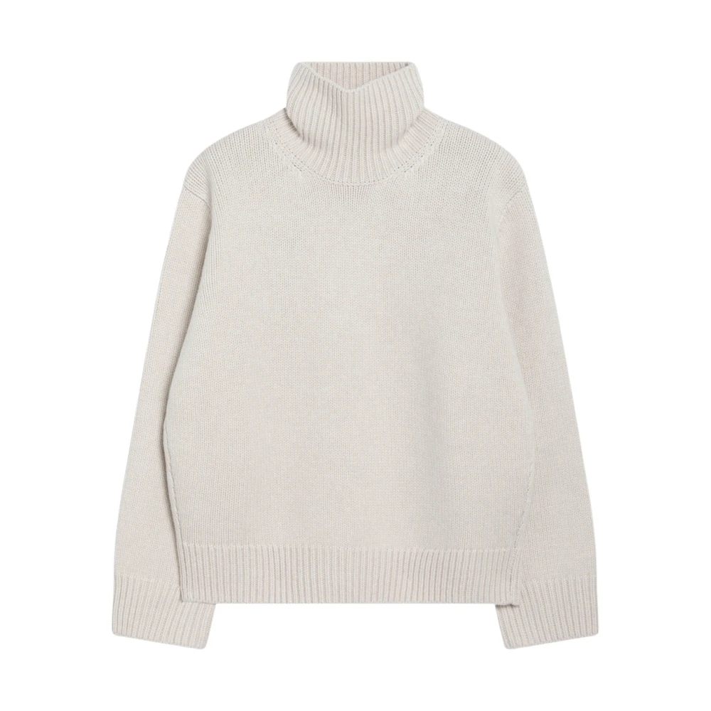 Totême , Turtlenecks, Female, Beige, Xs, Oversized Lambswool Turtleneck