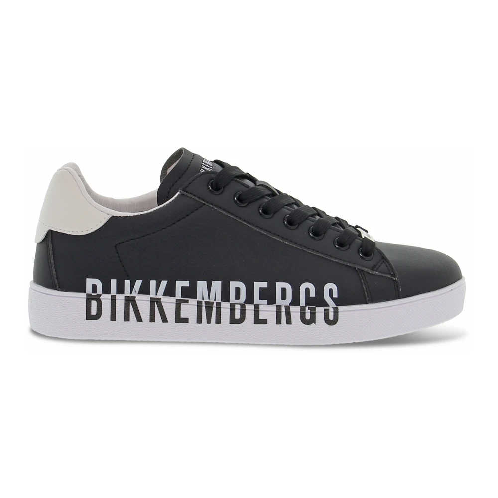 Bikkembergs Zwarte en witte sneakers van microvezel Black Heren