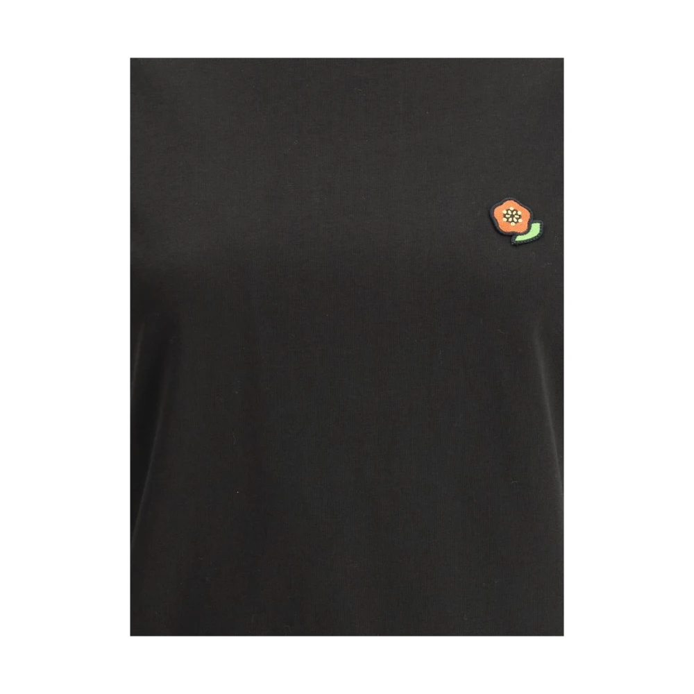 Kenzo Logo Patch Katoenen T-Shirt Black Dames