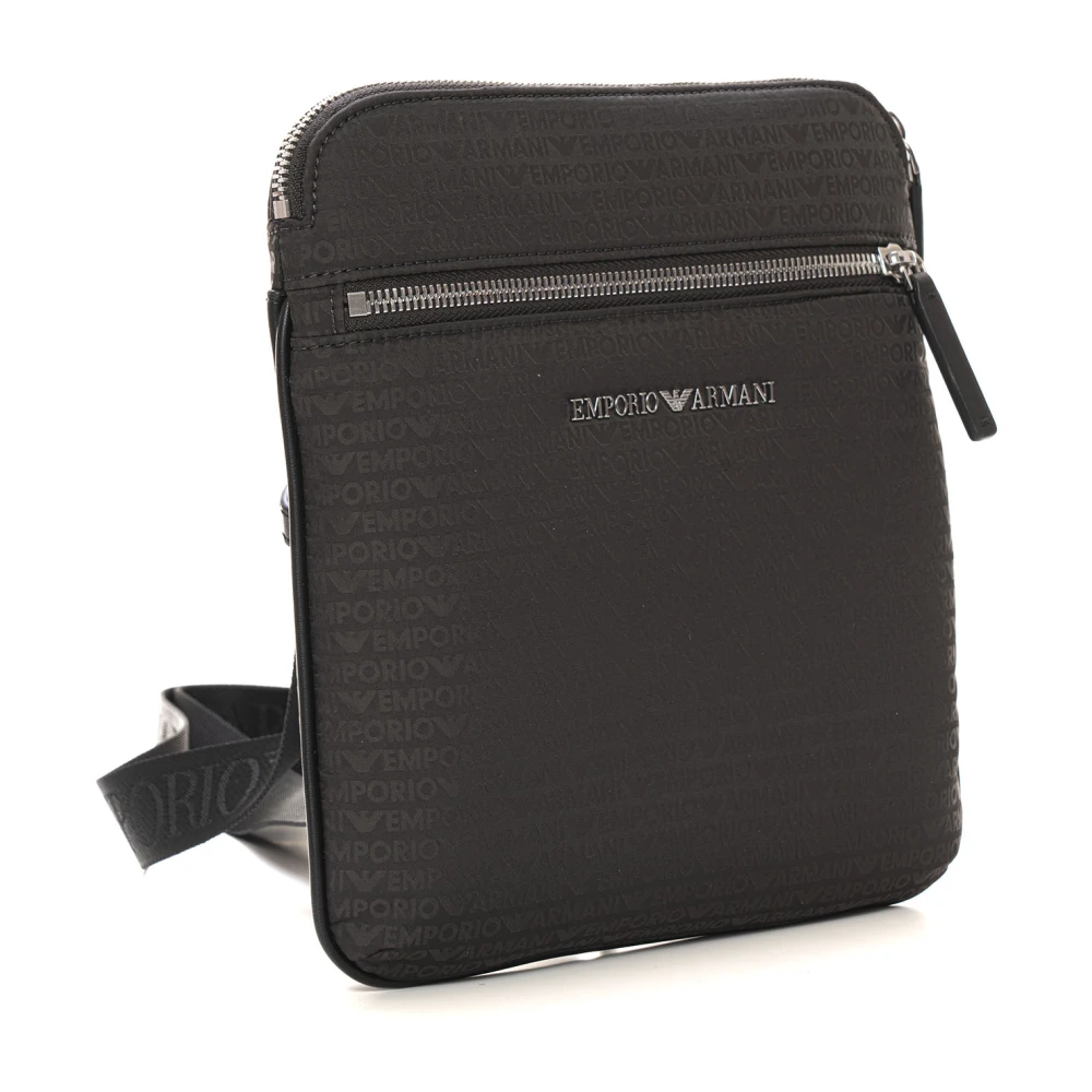 Emporio Armani Verstelbare schoudertas met externe zak Green Heren