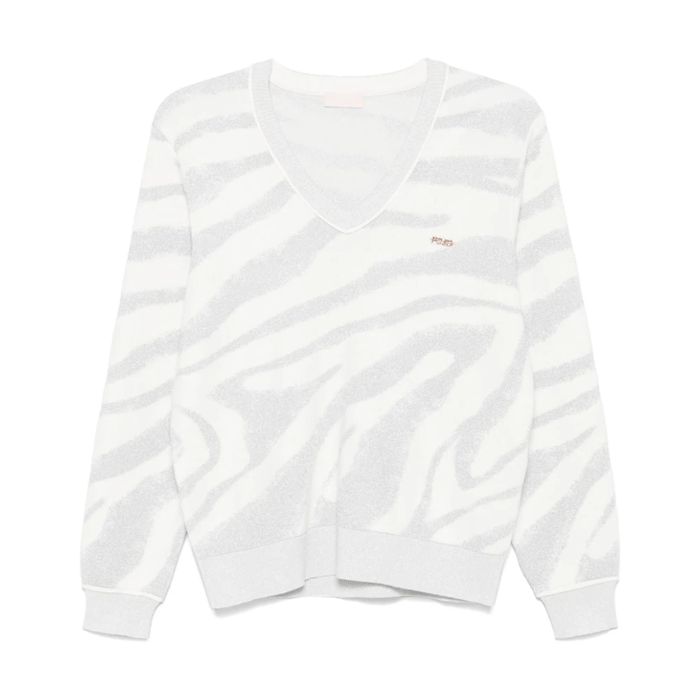 Liu Jo Zebra Patroon Gebreide Trui Gray Dames