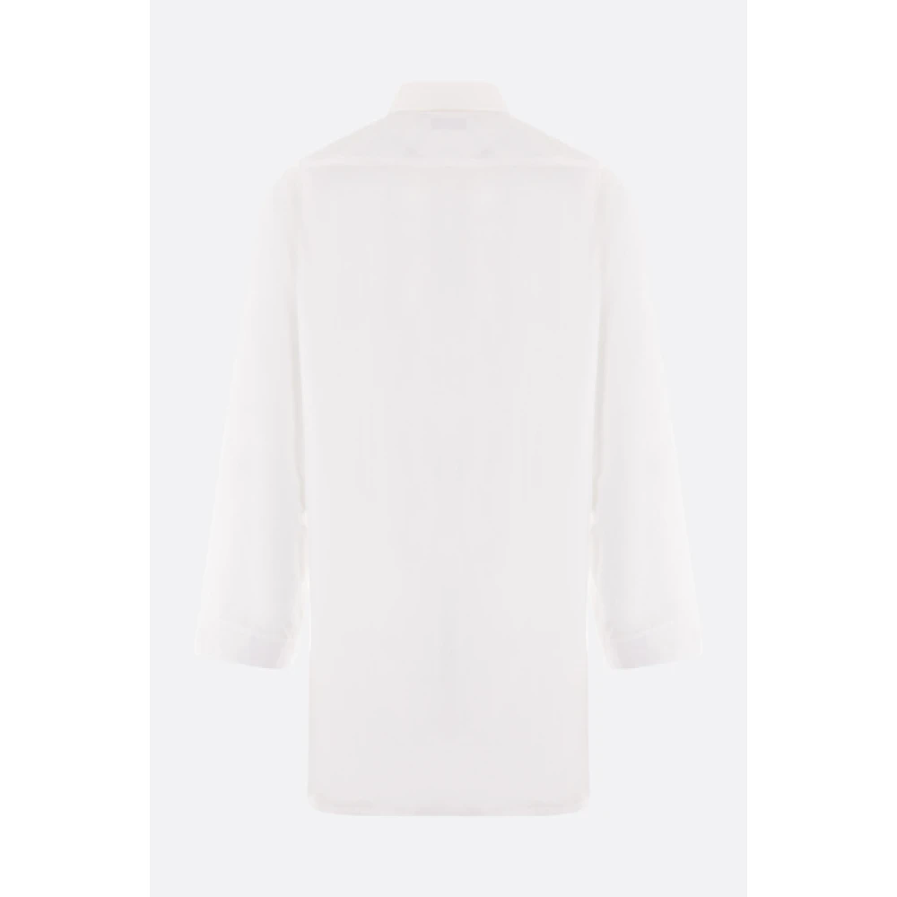 Yohji Yamamoto Oversized Wit Katoenen Poplin Shirt White Heren