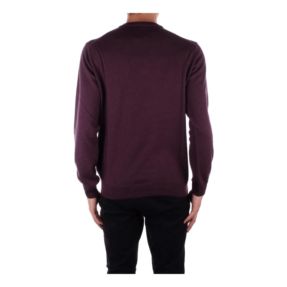 Woolrich Logo Front Sweaters Purple Heren