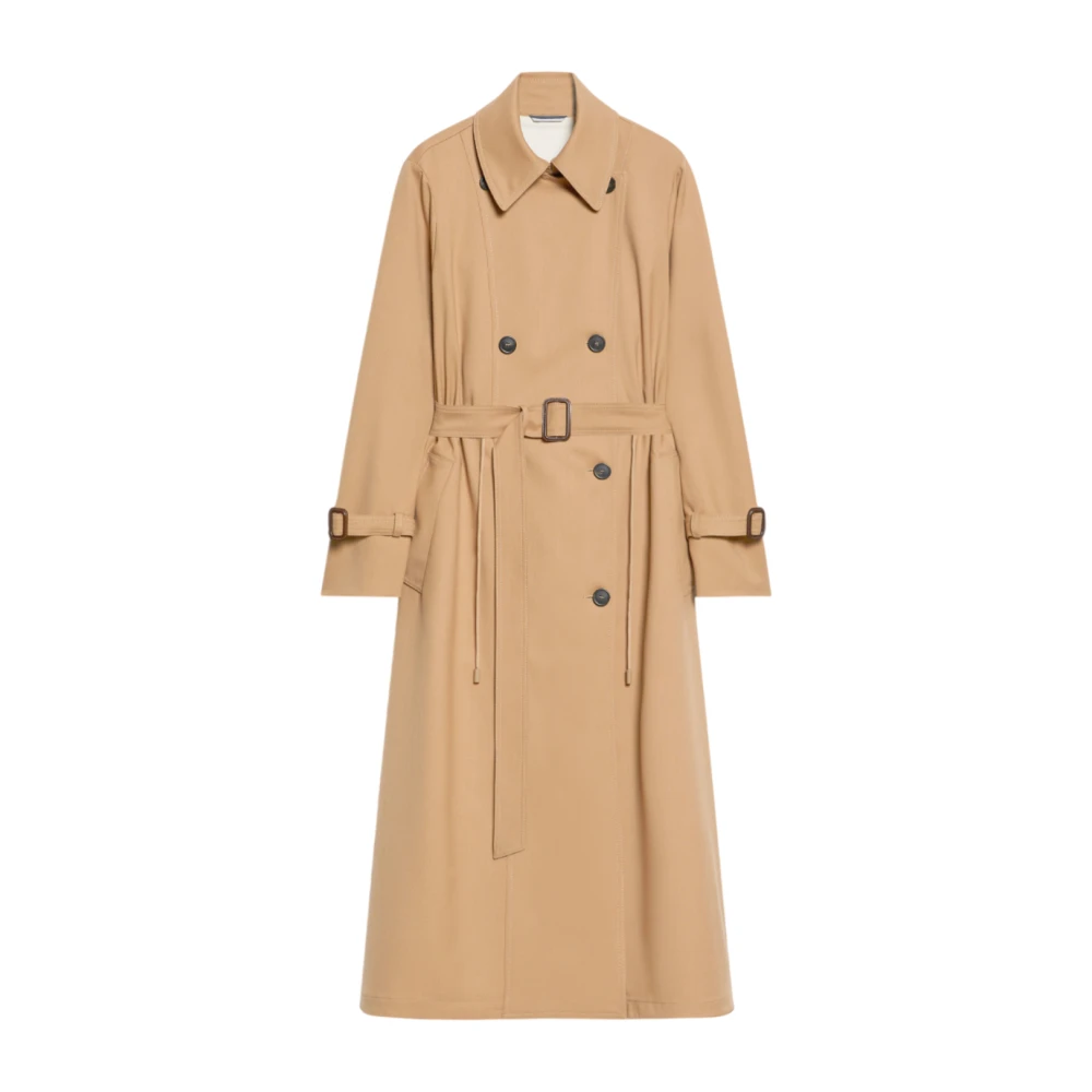 Max Mara Weekend Bruine Wollen Trenchcoat Brown Dames