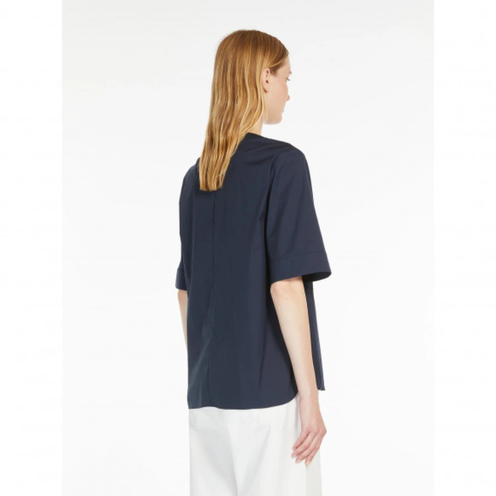 Max Mara Geborduurde katoenen popeline blouse Blue Dames