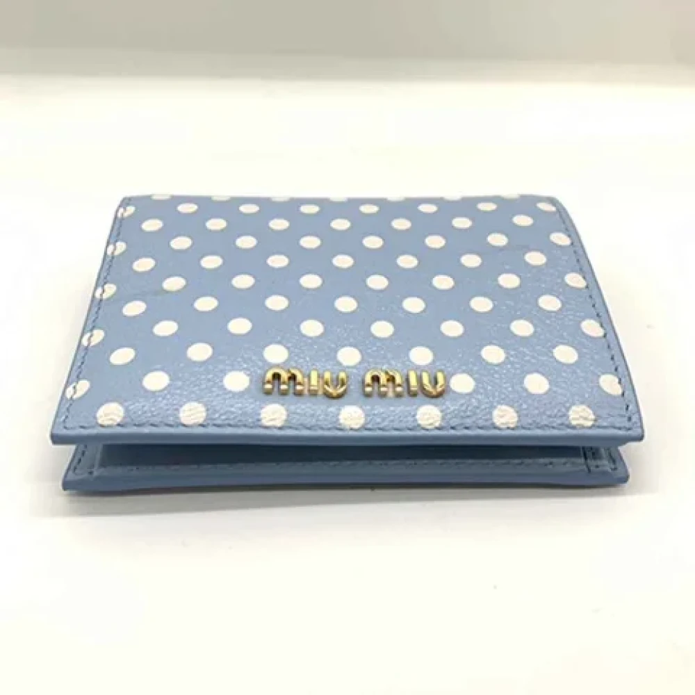 Miu Pre-owned Leather wallets Blue Dames