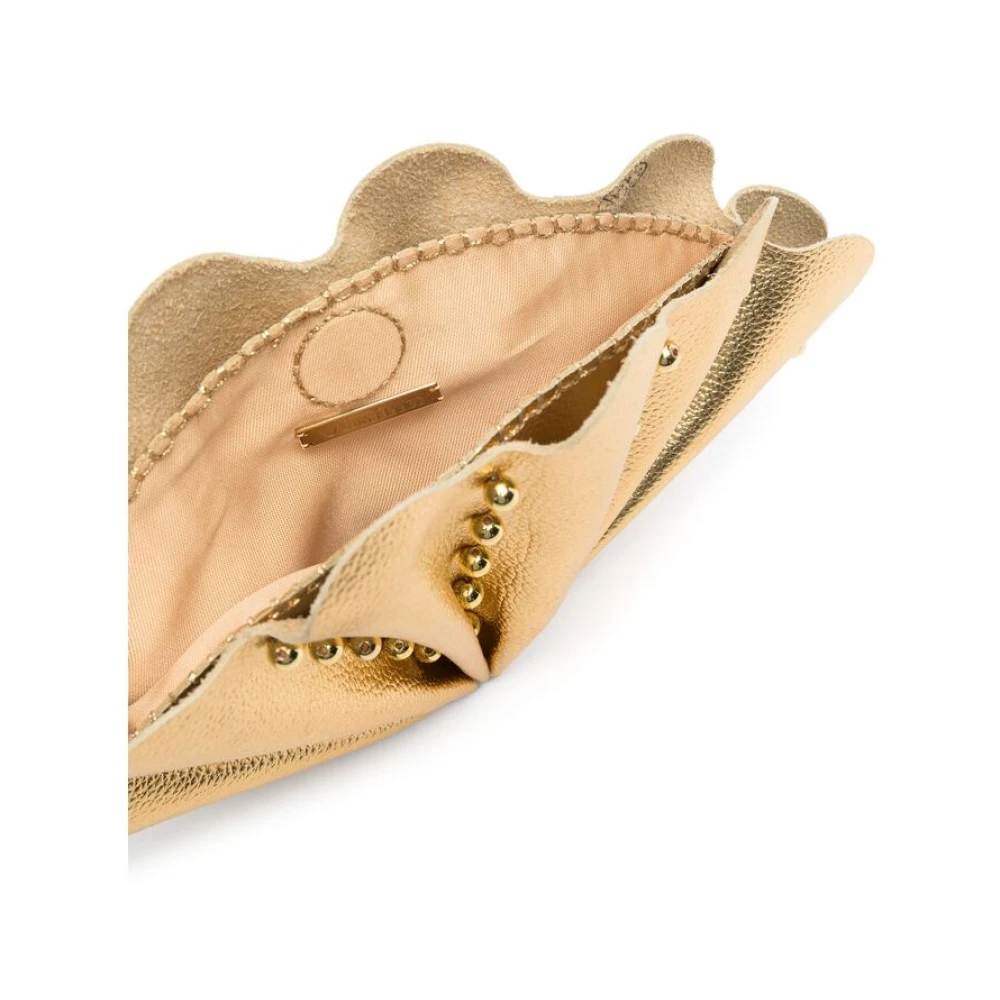 Vanina Kralen Goudkleurige Magneetsluiting Tas Yellow Dames