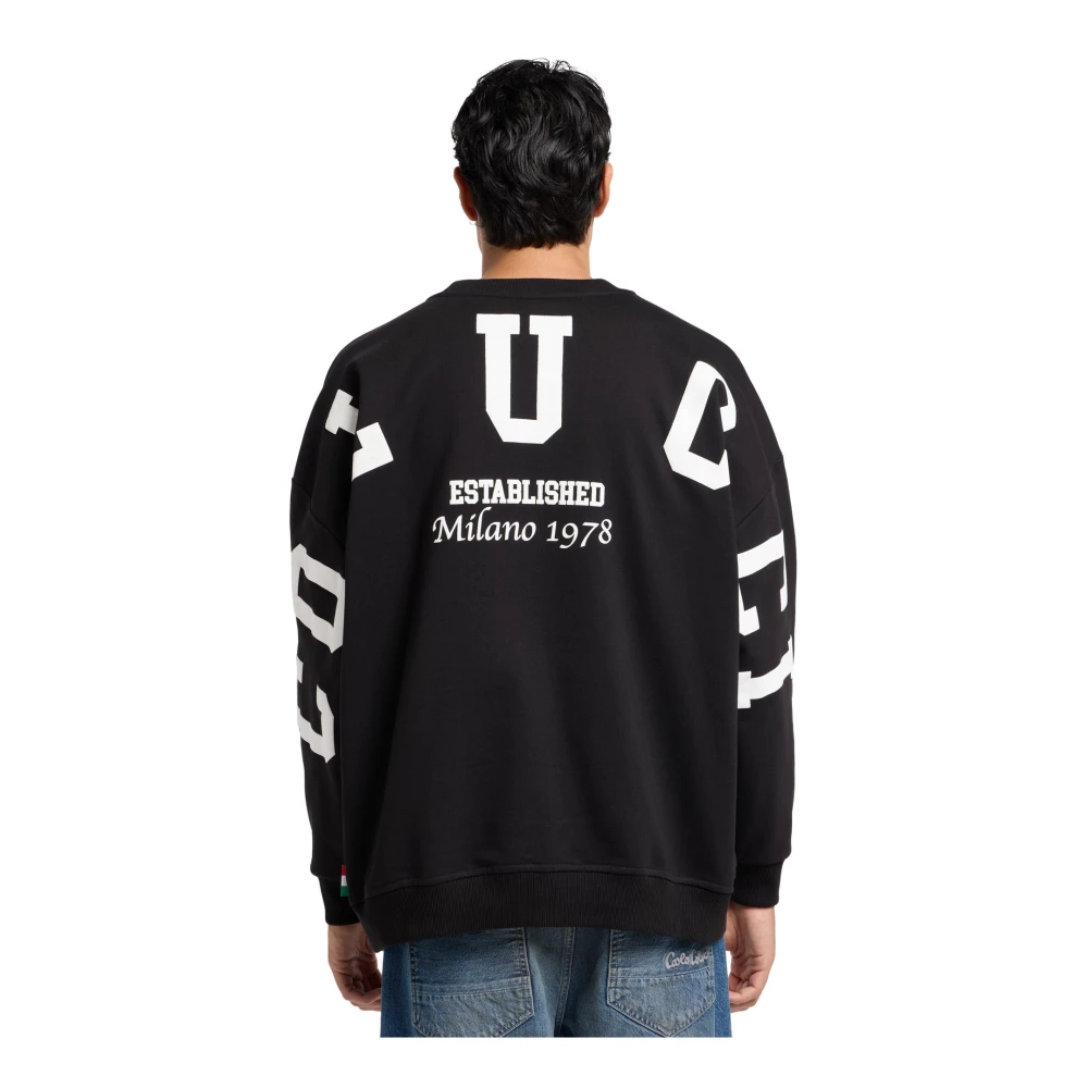 carlo colucci Oversize Unisex Sweatshirt Black Heren