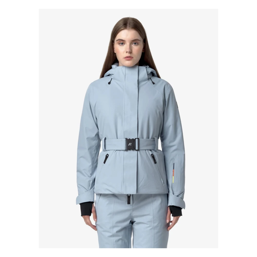 K-way Blauwe Micro Twill 2 Lagen Jas Blue Dames