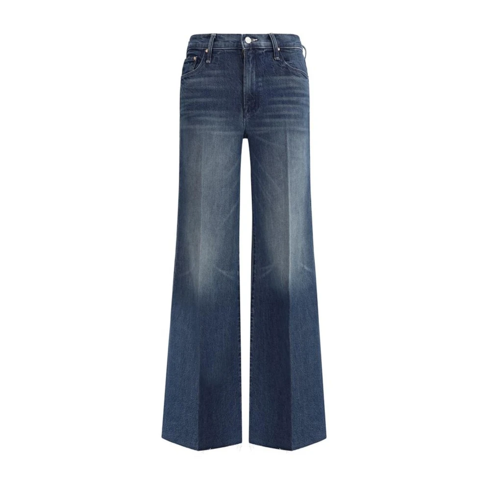 Mother Wijde katoenen jeans met riemlussen Blue Dames