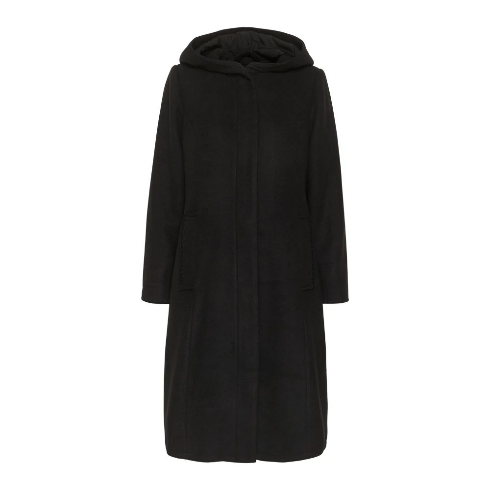 Cream Pitch Black Hooded Jas Black Dames