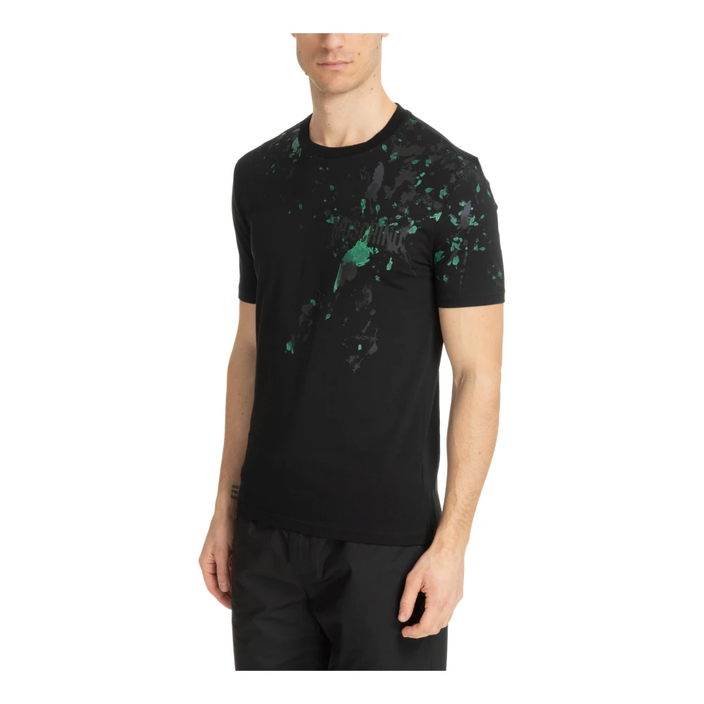 Moschino Gestreept Multikleur T-shirt met Logo Black Heren