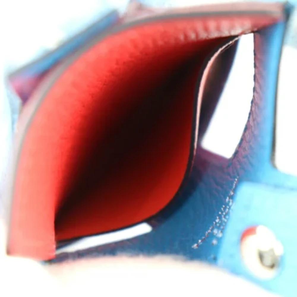 Hermès Vintage Pre-owned Leather wallets Blue Dames