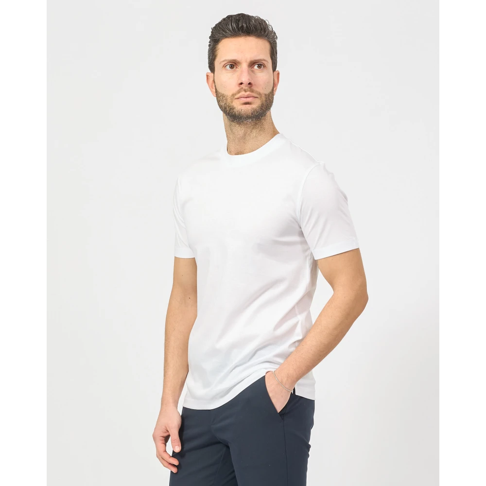 Hugo Boss Witte Katoenen Ronde Hals T-shirt White Heren