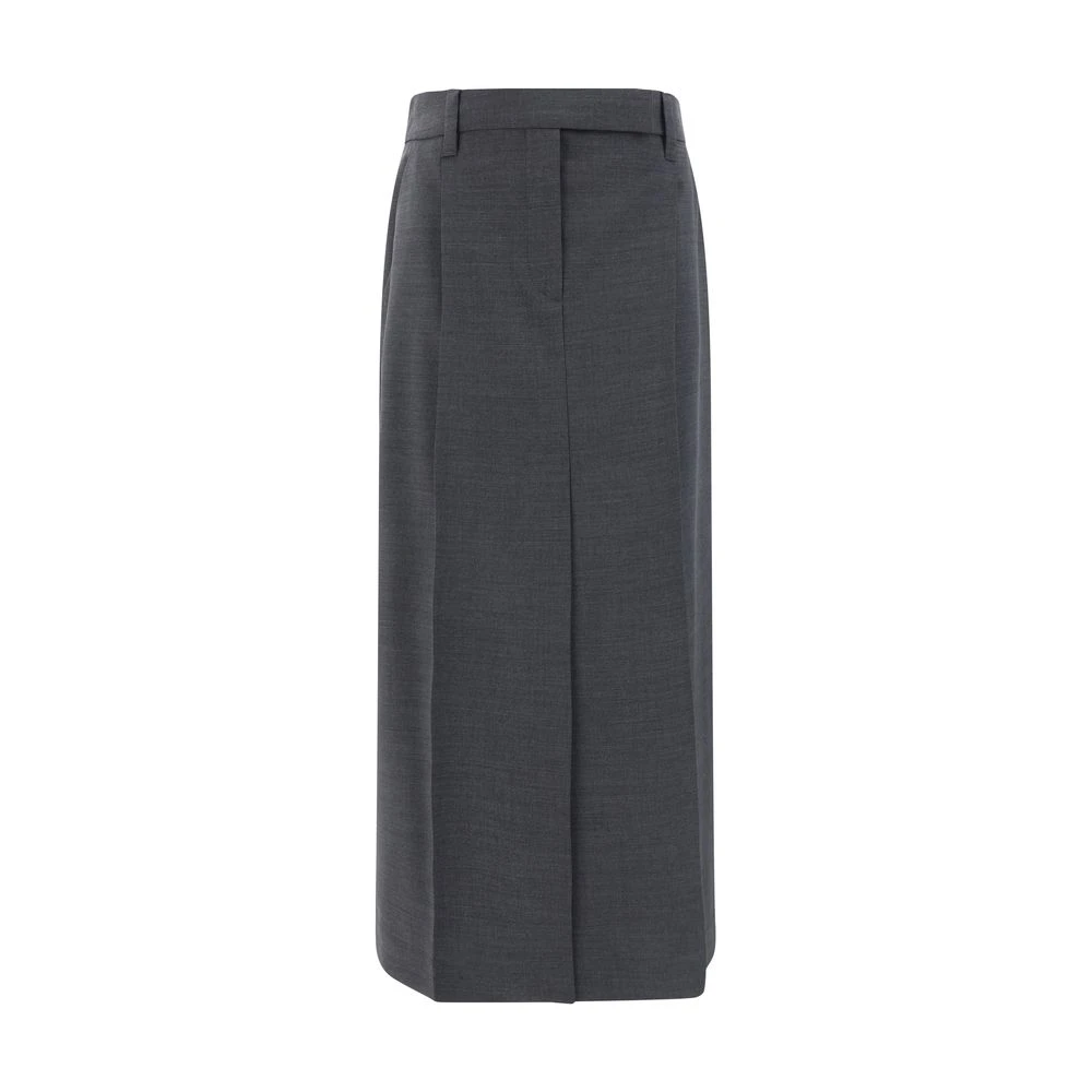 BRUNELLO CUCINELLI Midi Rok van Wolmix Gray Dames