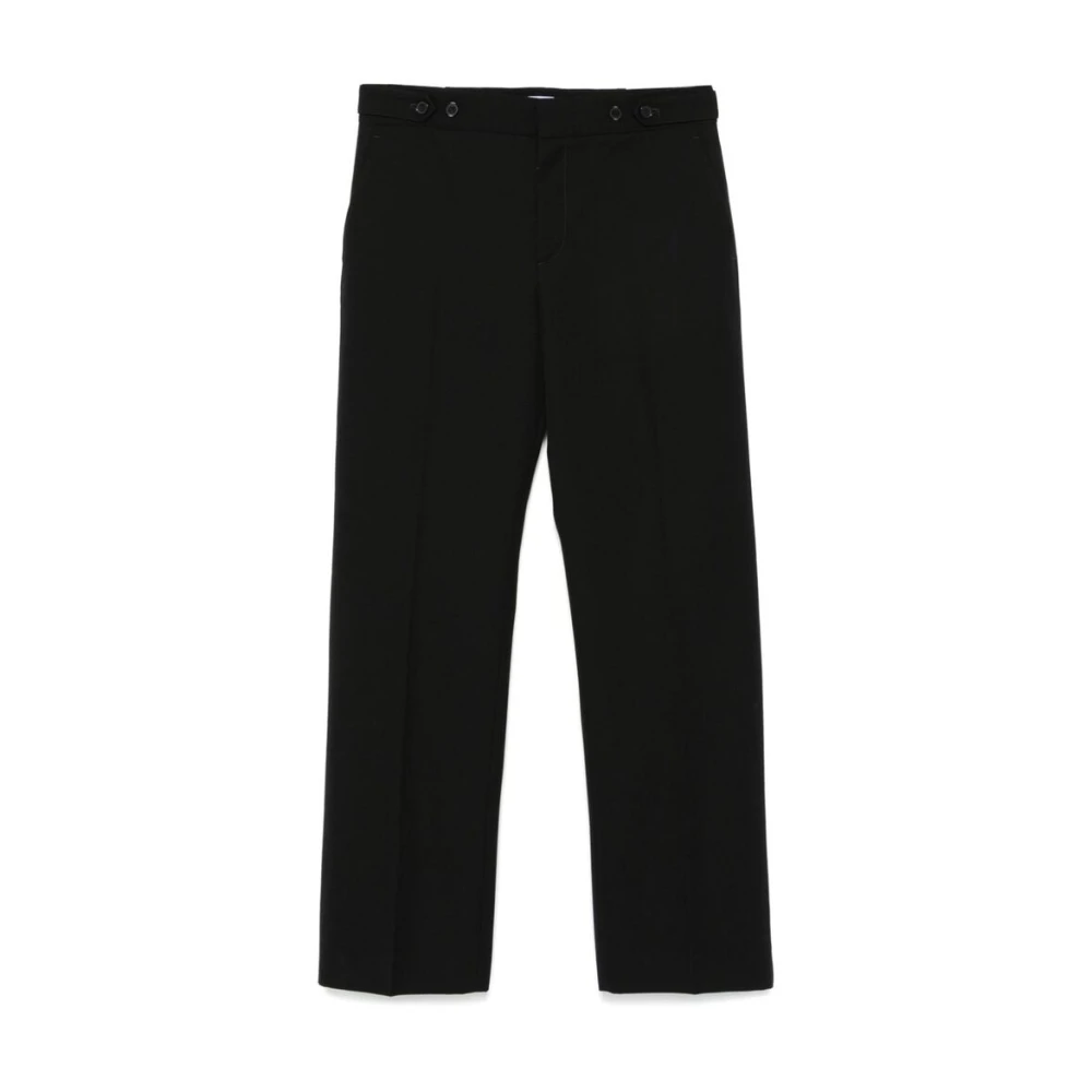 Off White Zwarte wollen twill rechte broek Black Heren